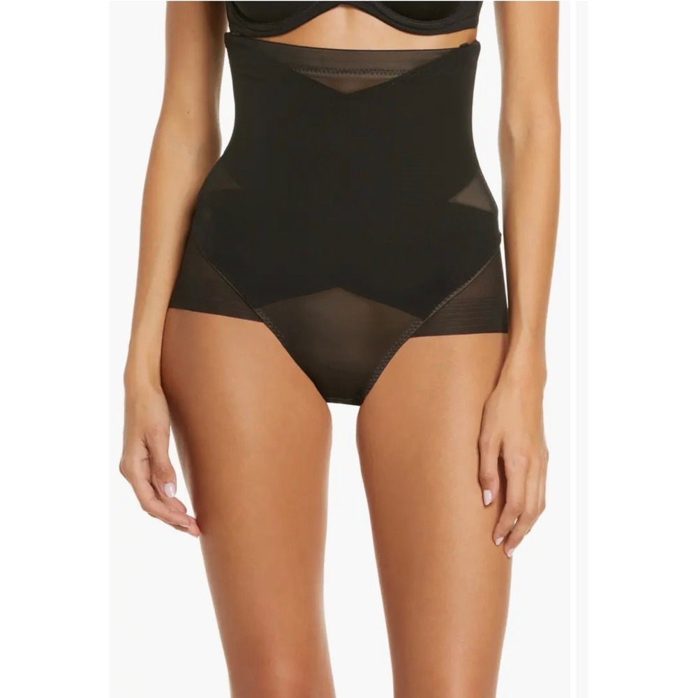 Honeylove SuperPower Brief Onyx Black High Waisted Shapewear Panty Size 1X NWT